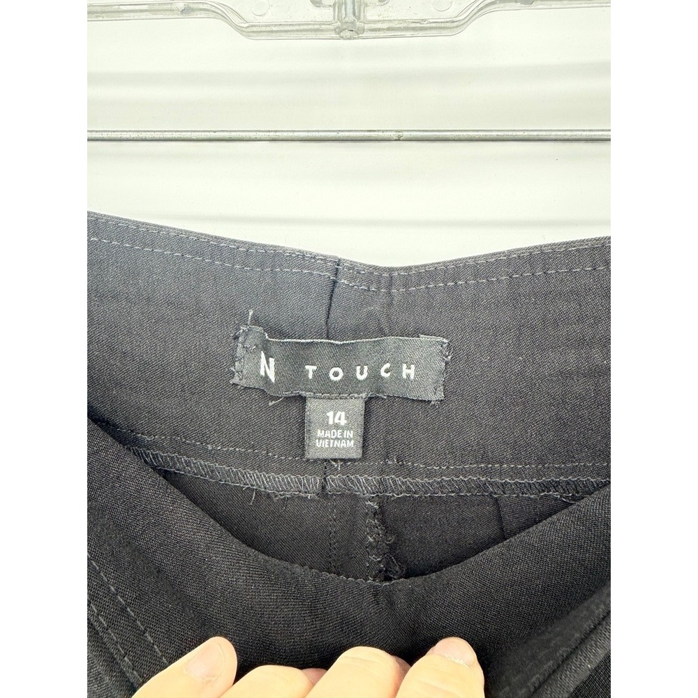 N Touch Pants Black Pull On Button Hem Trousers Basic Workwear Office Size 14 - Picture 6 of 7